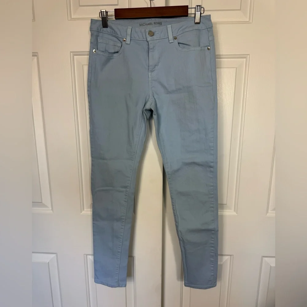 Michael‎ Kors Light Blue Skinny Jeans Womens Size 6 Mid Rise Stretch Denim